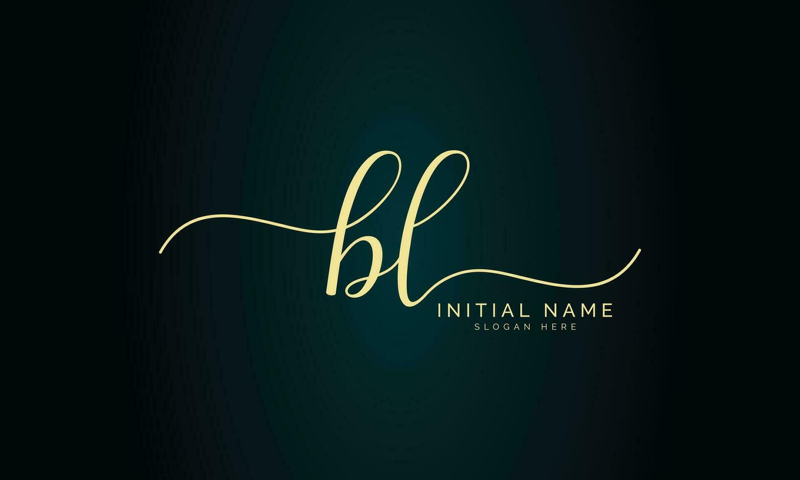 Bl initial handwriting signature logo design vector