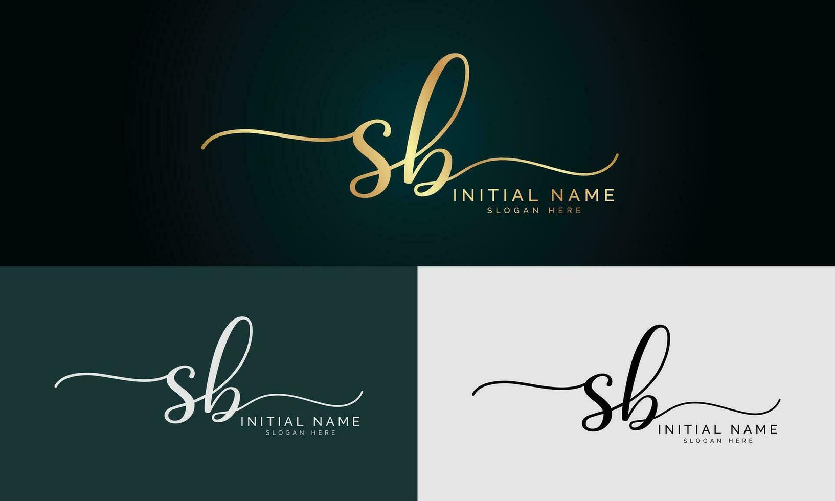 Sb initial handwriting signature logo design vector