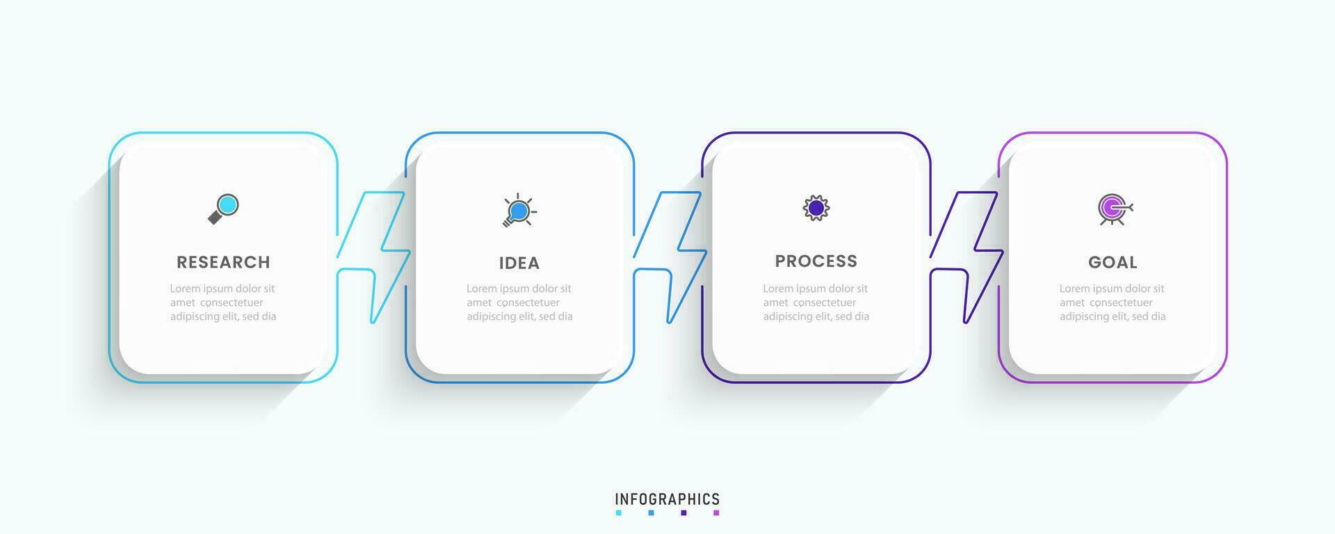 Vector Infographic label design template with icons and 4 options or steps. Can be used for process diagram, presentations, workflow layout, banner, flow chart, info graph.