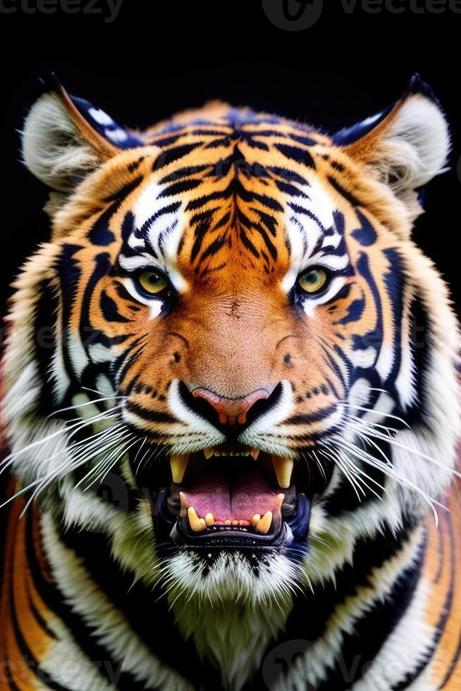 Close-up front view portrait of roaring Tiger. Generative AI 26287745 Stock  Photo at Vecteezy
