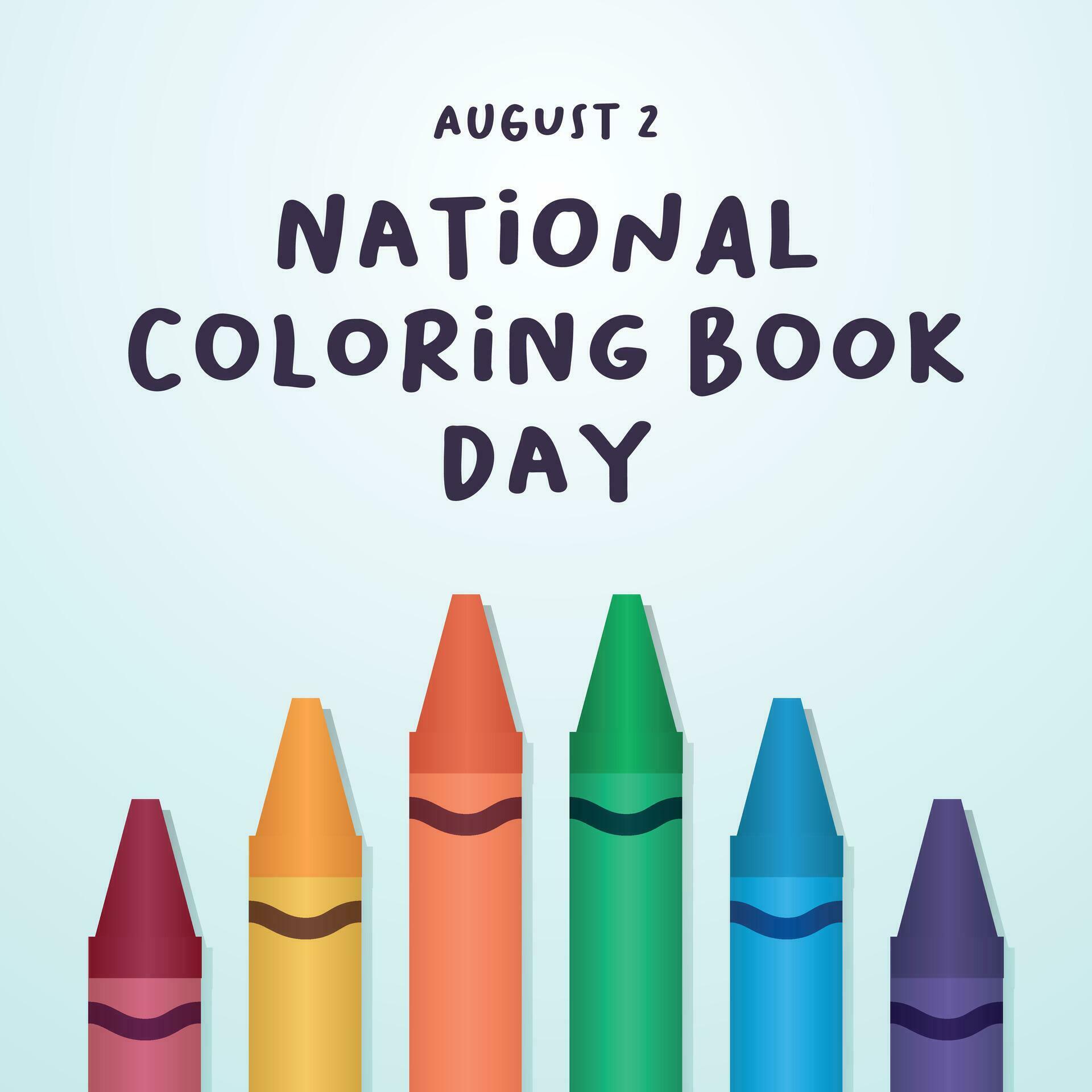 vector graphic of National Coloring Book Day good for National Coloring