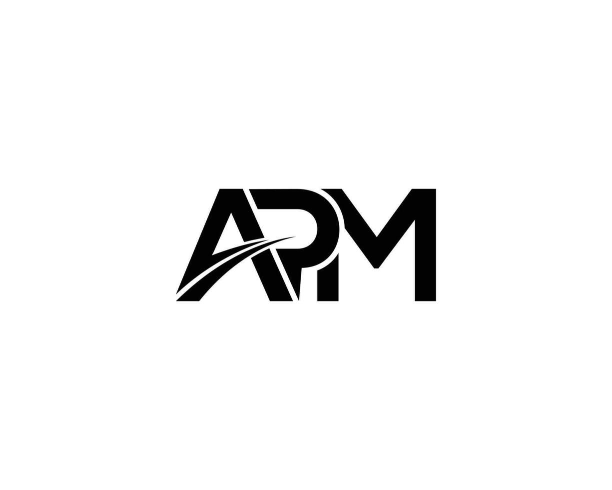 Abstract APM Letter Logo Design Icon Vector Concept.