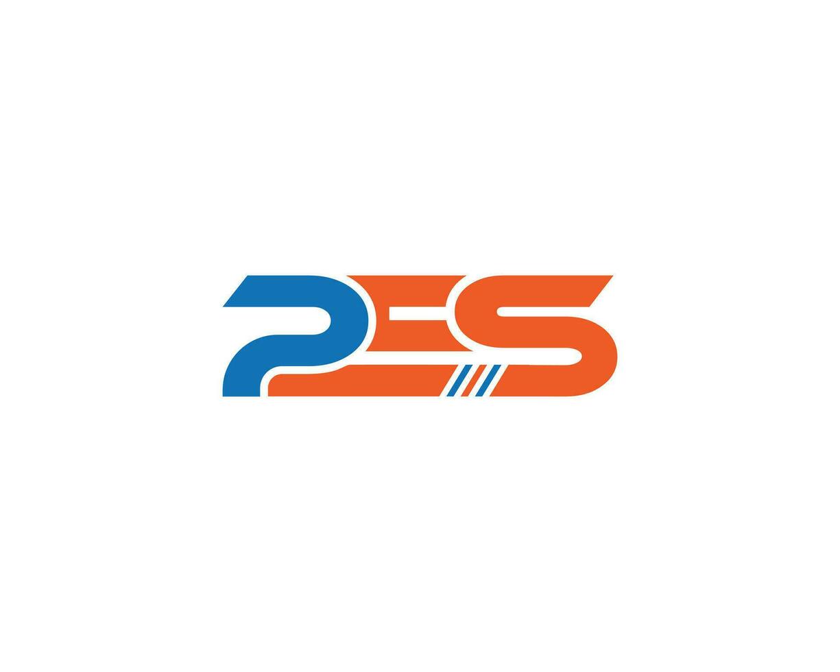 Abstract PES Letter Logo Design Vector Concept.