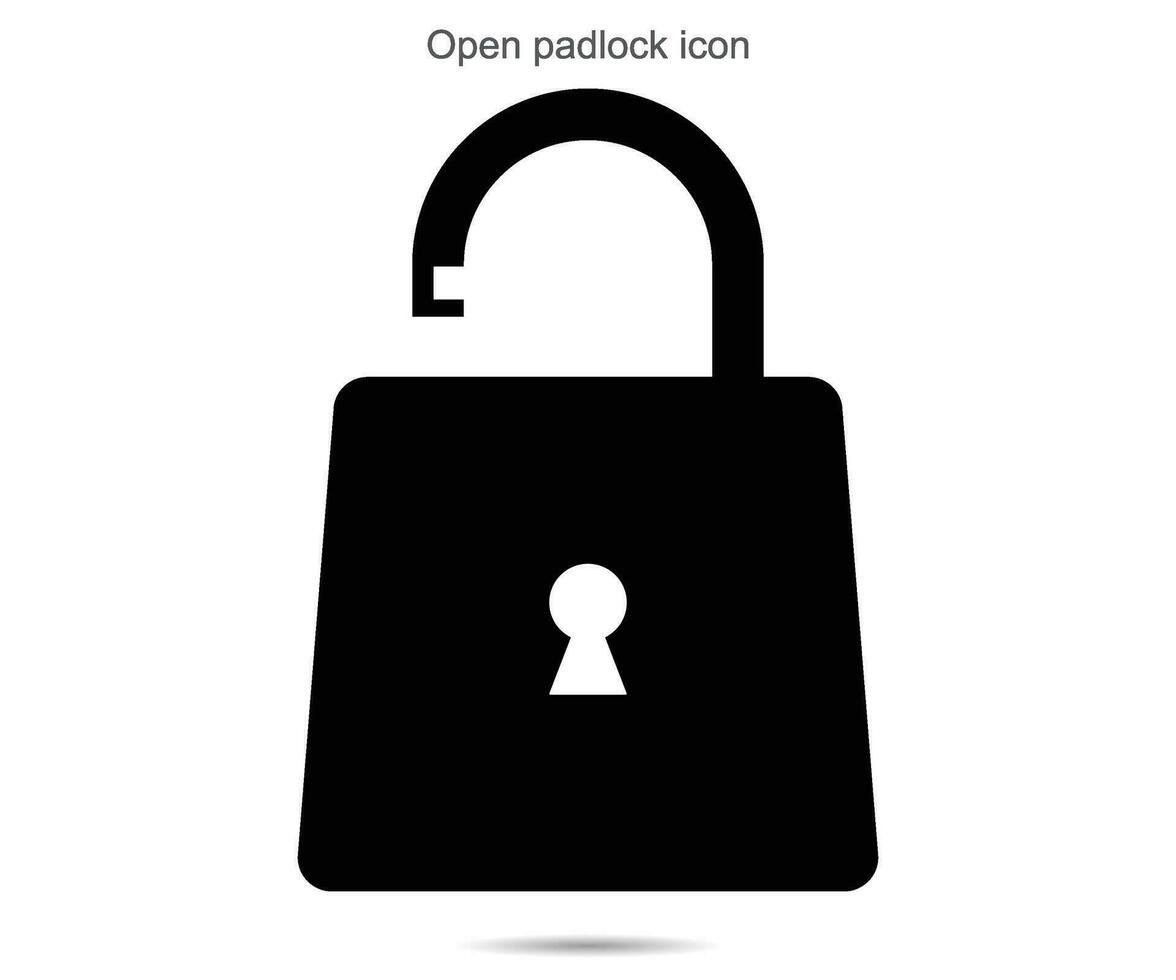 Open padlock icon vector