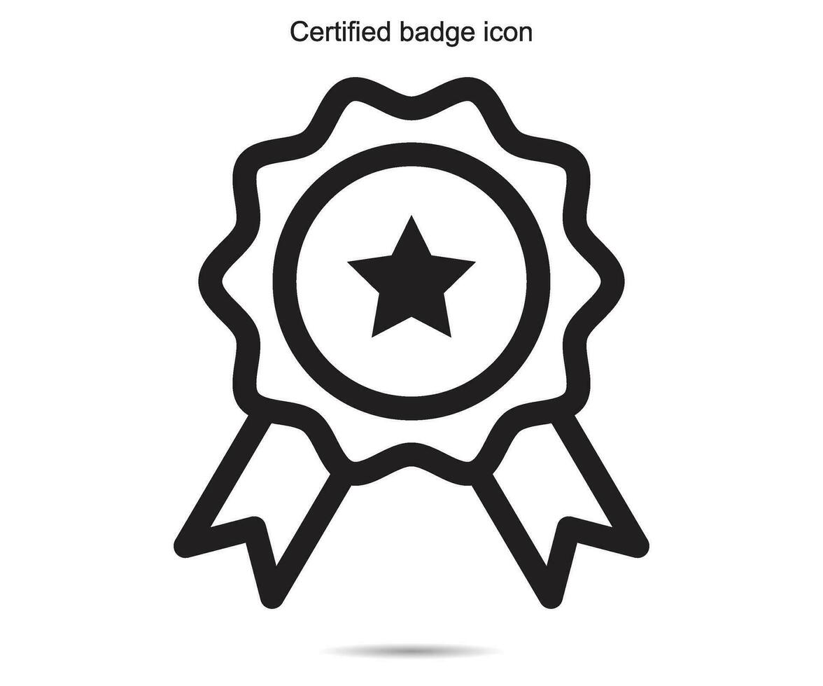 Certified badge icon, vector illustration.