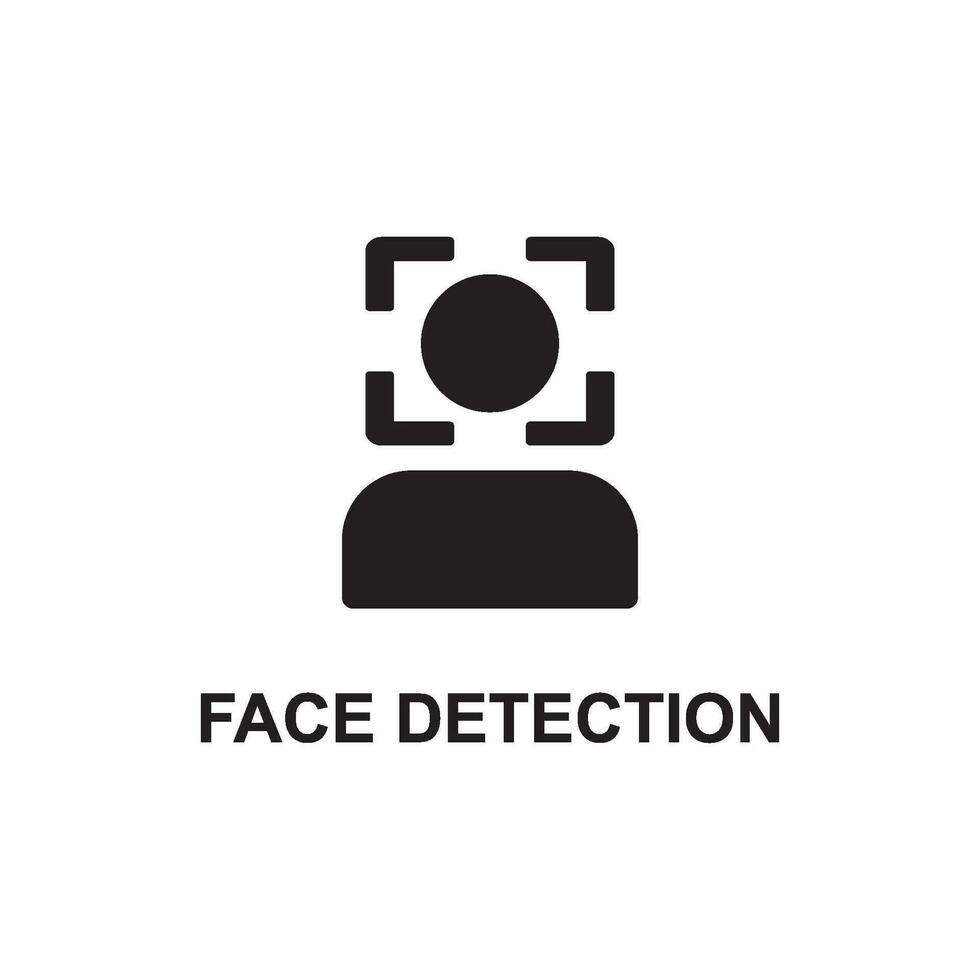 face detection icon, vector illustration, isolated on white background, face detection concept, logo, illustration