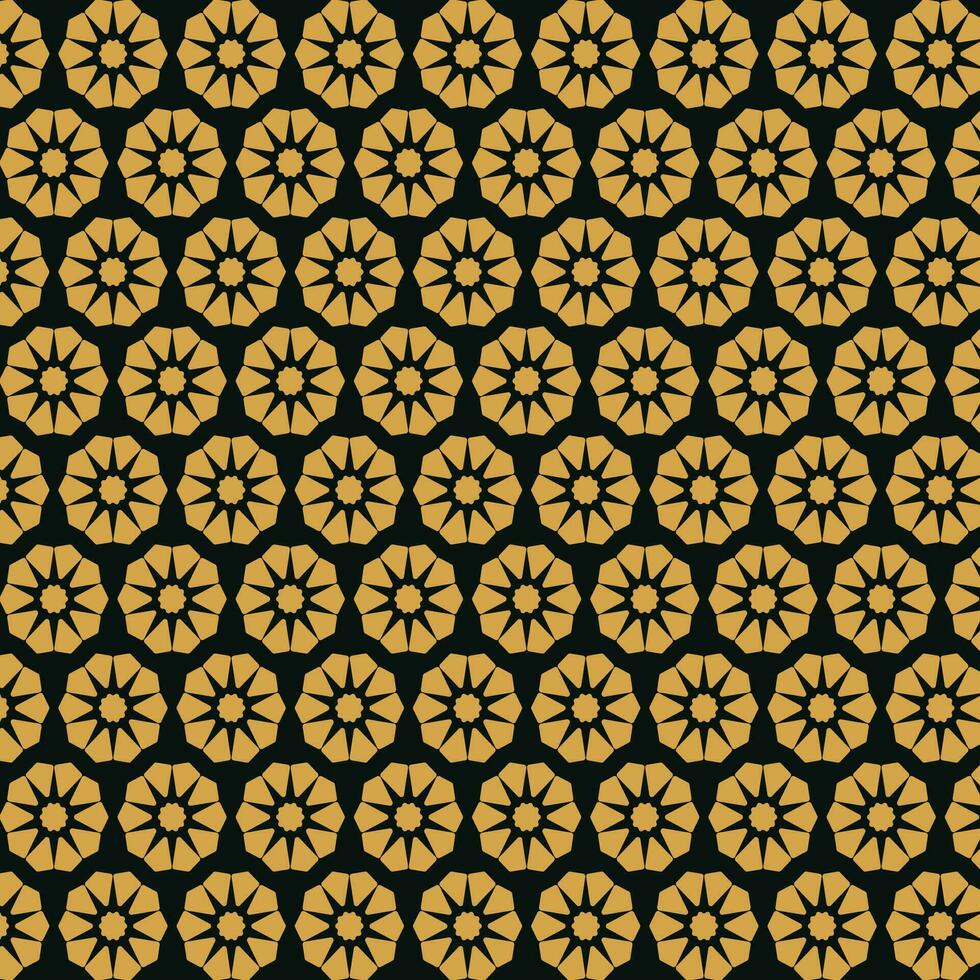 Golden color shape and black background pattern vector