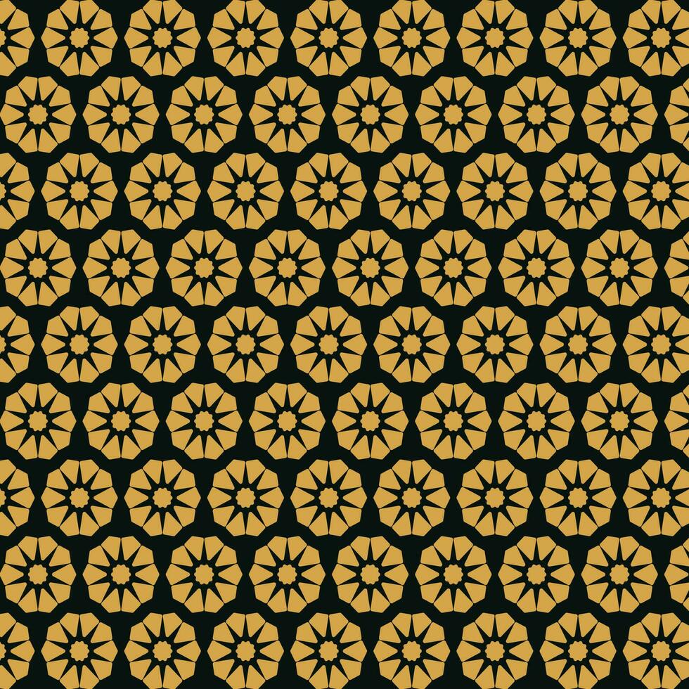 Golden color shape and black background pattern vector