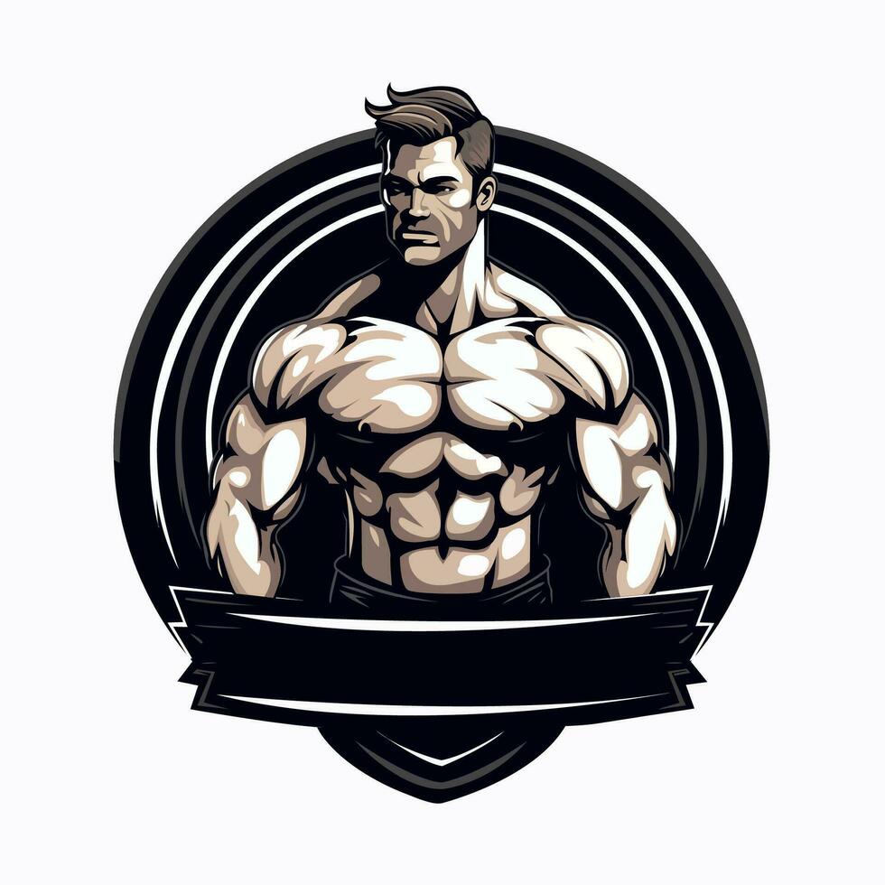 Muscle Man Mascot Logo Vector