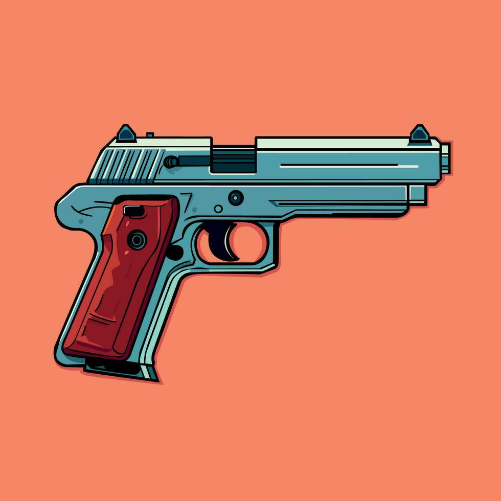 Isolated Gun with Solid Background Vector Illustration