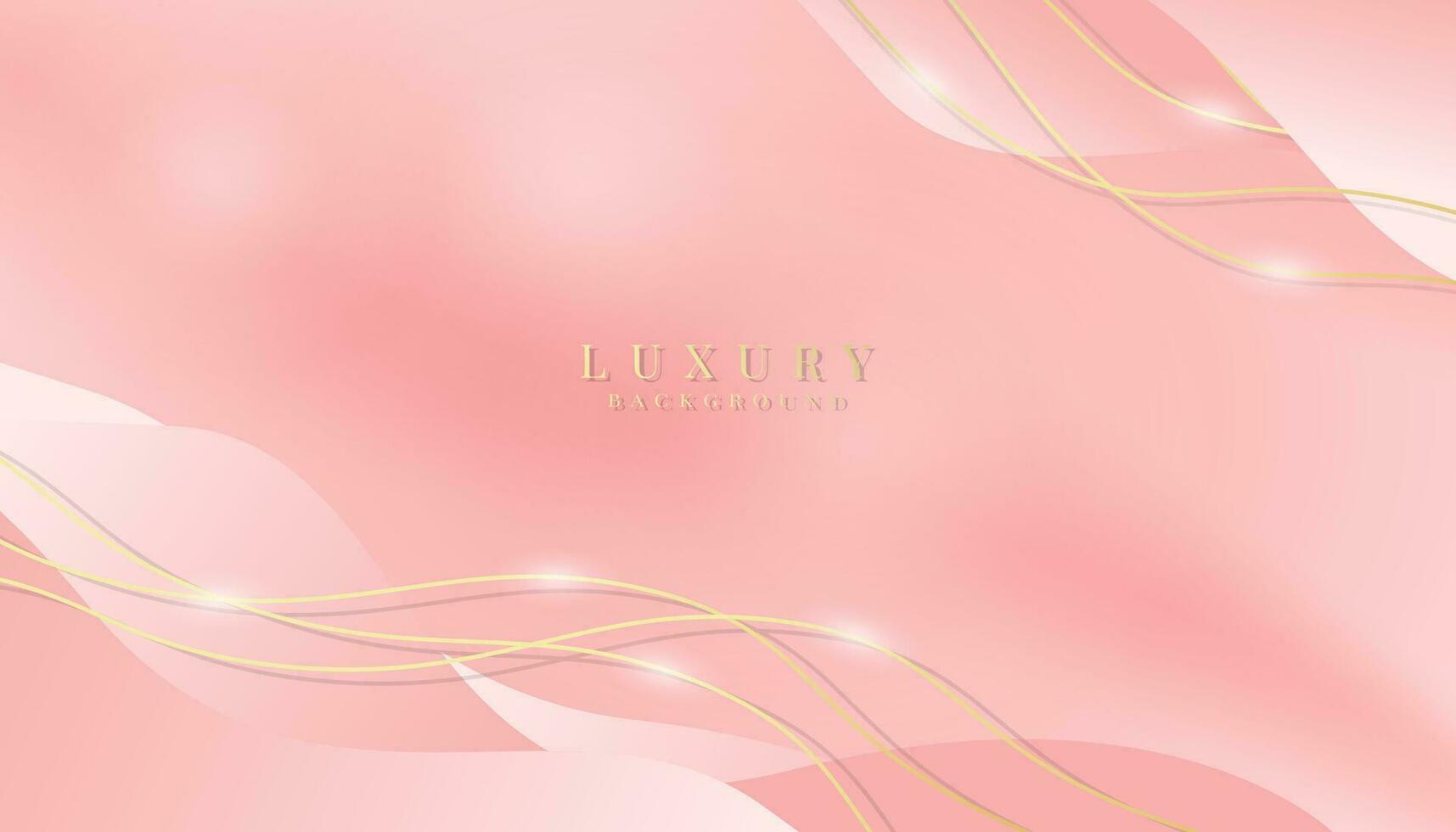 Luxury background, abstract curves, pink and gold colors for business banner, modern jewelry ad. vector