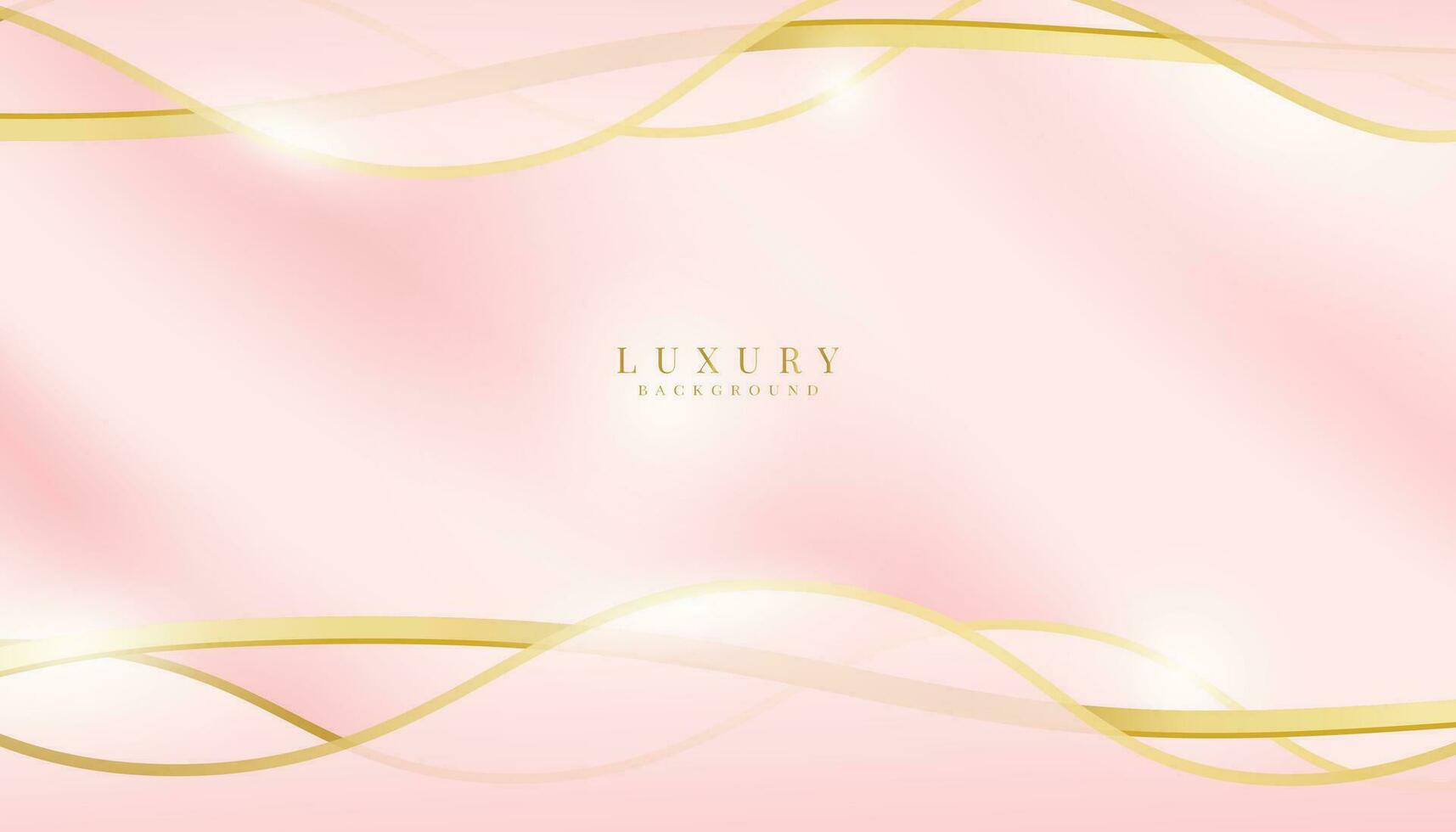 Luxury background, abstract curves, pink and gold colors for business banner, modern jewelry ad. vector
