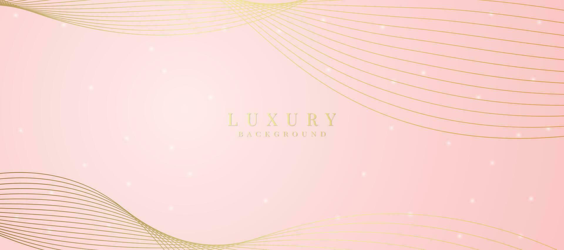 Luxury background, abstract curves, pink and gold colors for business banner, modern jewelry ad. vector