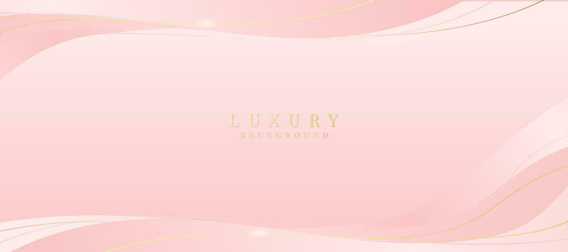 lujo fondo, resumen curvas, rosado y oro colores para negocio bandera, moderno joyería anuncio. vector