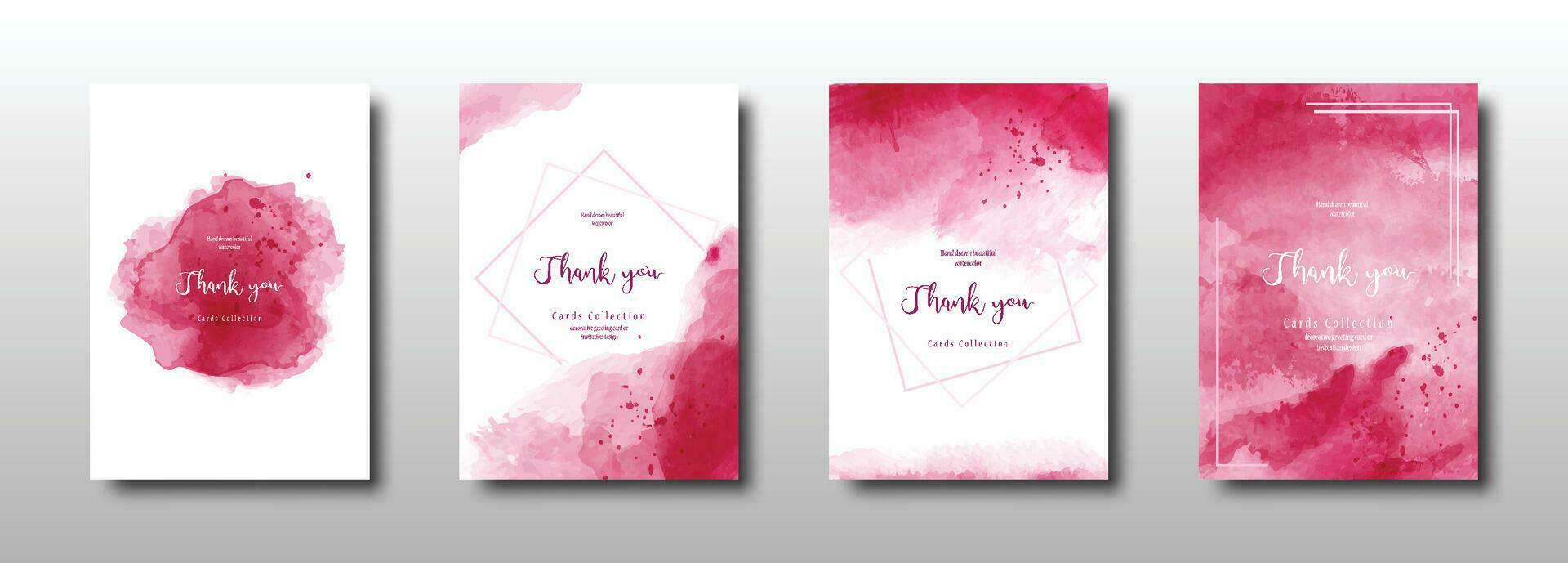 Set of cherry red  watercolor background vector