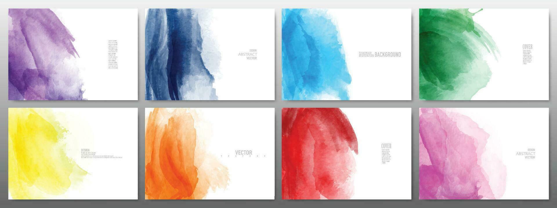 Set of horizontal template with watercolor vector