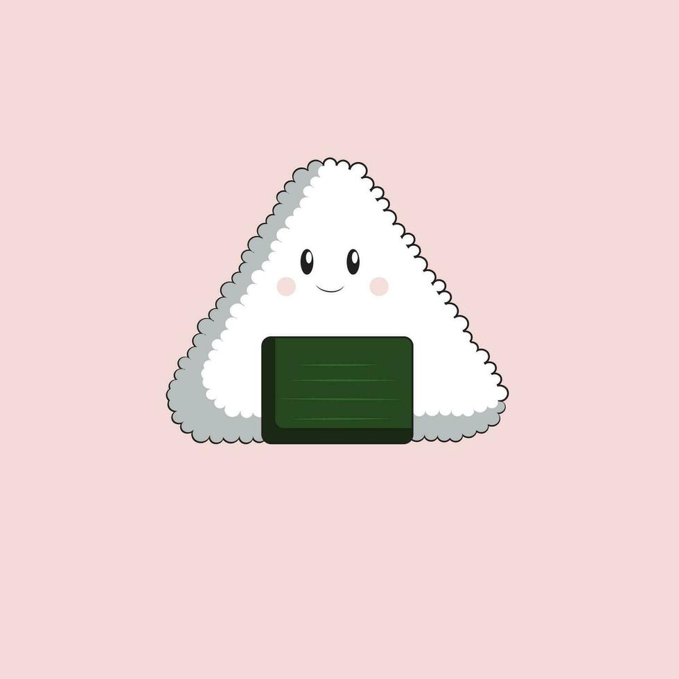 cute onigiri character vector