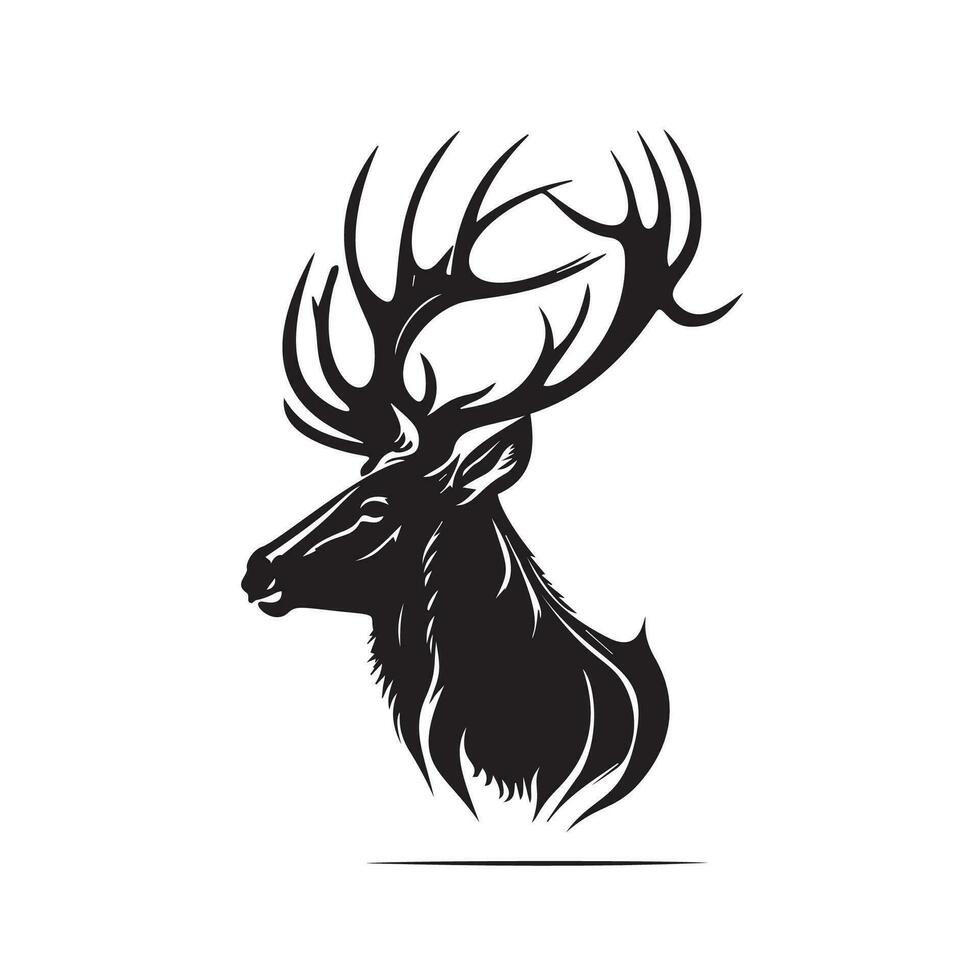 Buck Deer Logo, Awesome  Simple Vector of Buck Deer,