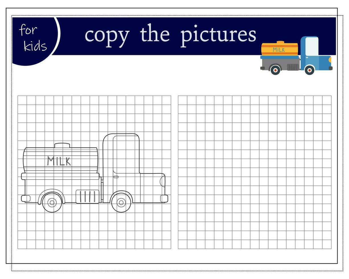 Copy a picture, an educational game for children, a cartoon car, a cabriolet. Vector illustration on a white background