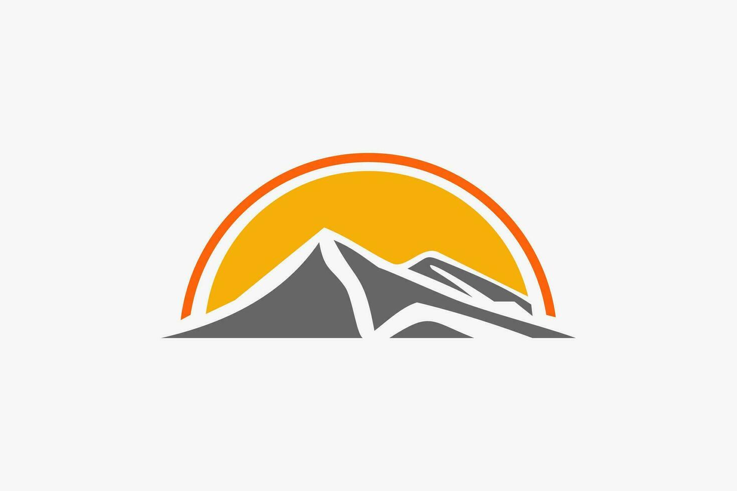 minimalista montaña paisaje, colinas sencillo logo diseño vector