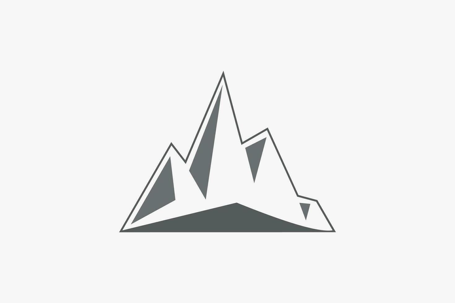 minimalista montaña paisaje, colinas sencillo logo diseño vector