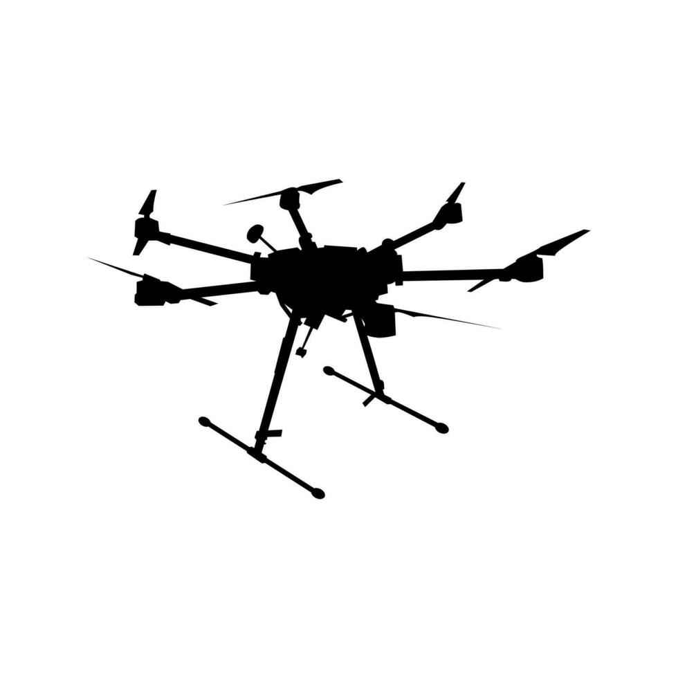 Silhouette vector modern drone illustration