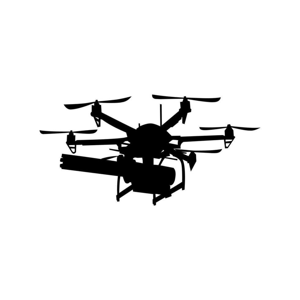 Silhouette vector modern drone illustration