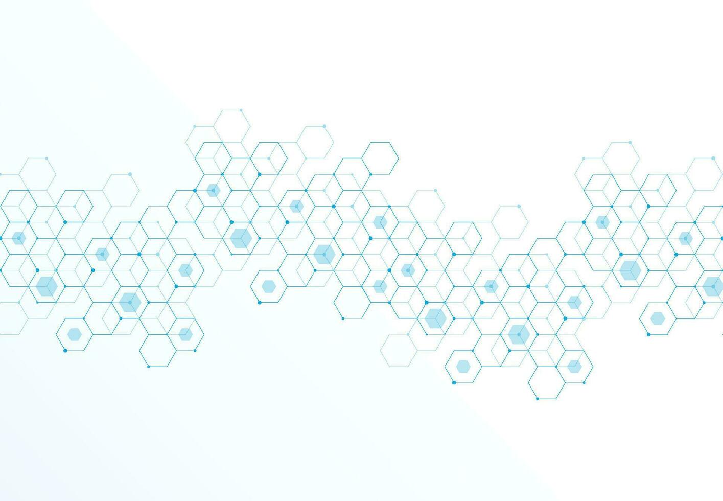Abstract hexagonal molecular structures in technology background and science style. Medical design. Vector illustration