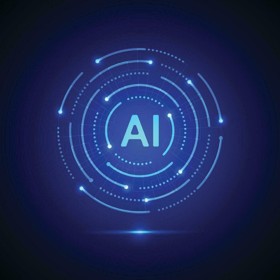 Artificial intelligence circuit line style. Machine learning design. Smart network digital technology. AI. Vector illustration