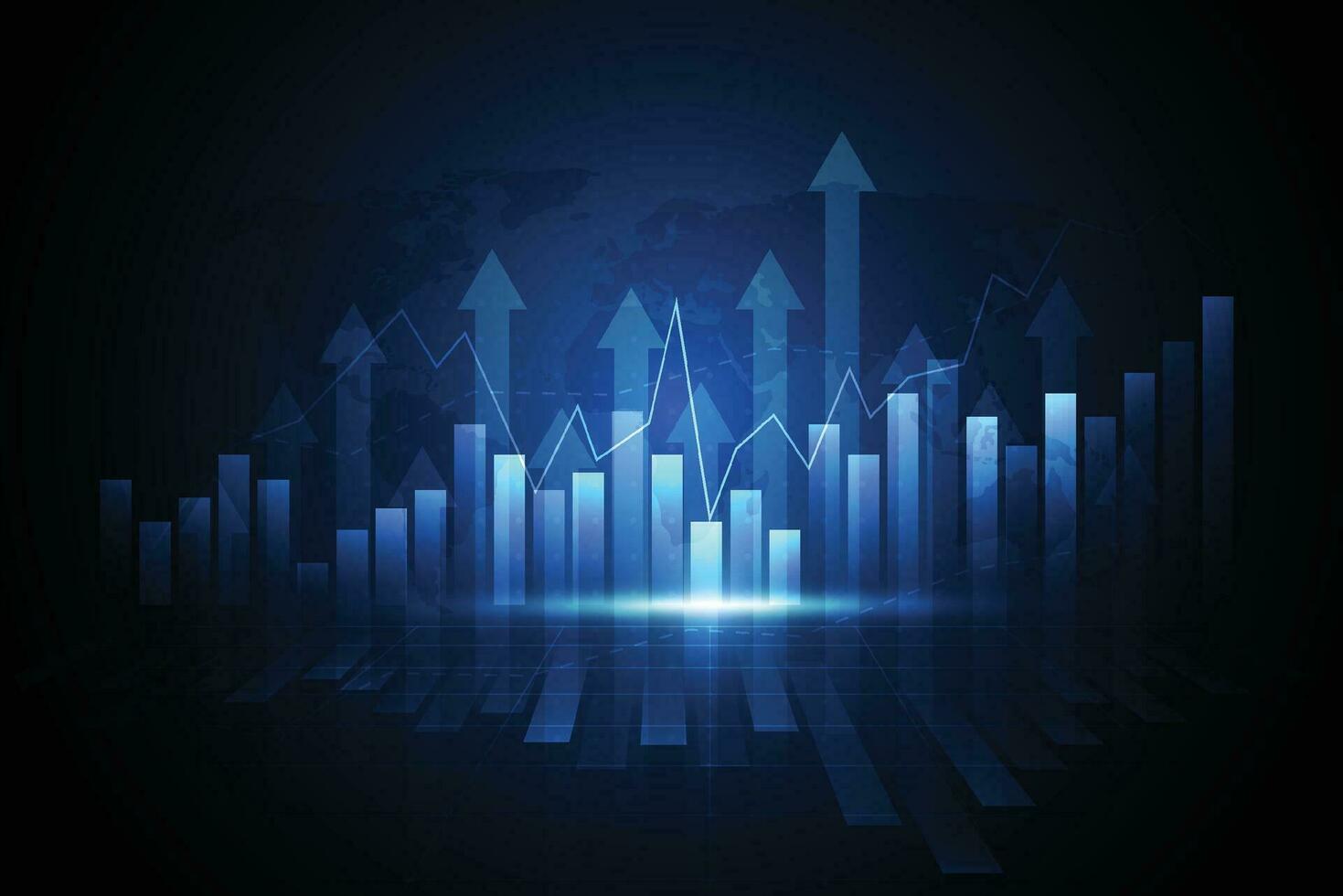 Business candle stick graph chart of stock market investment trading on white background design. Bullish point, Trend of graph. Vector illustration