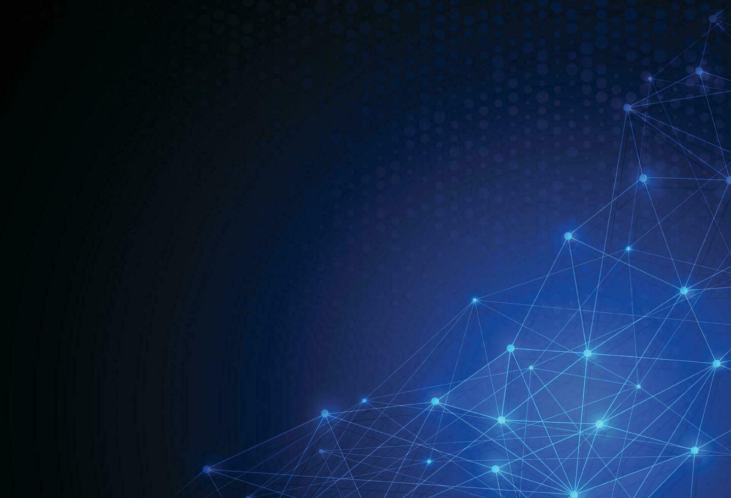 Abstract concept of network technology. Lines and dots connection background. Geometric design. Vector illustration