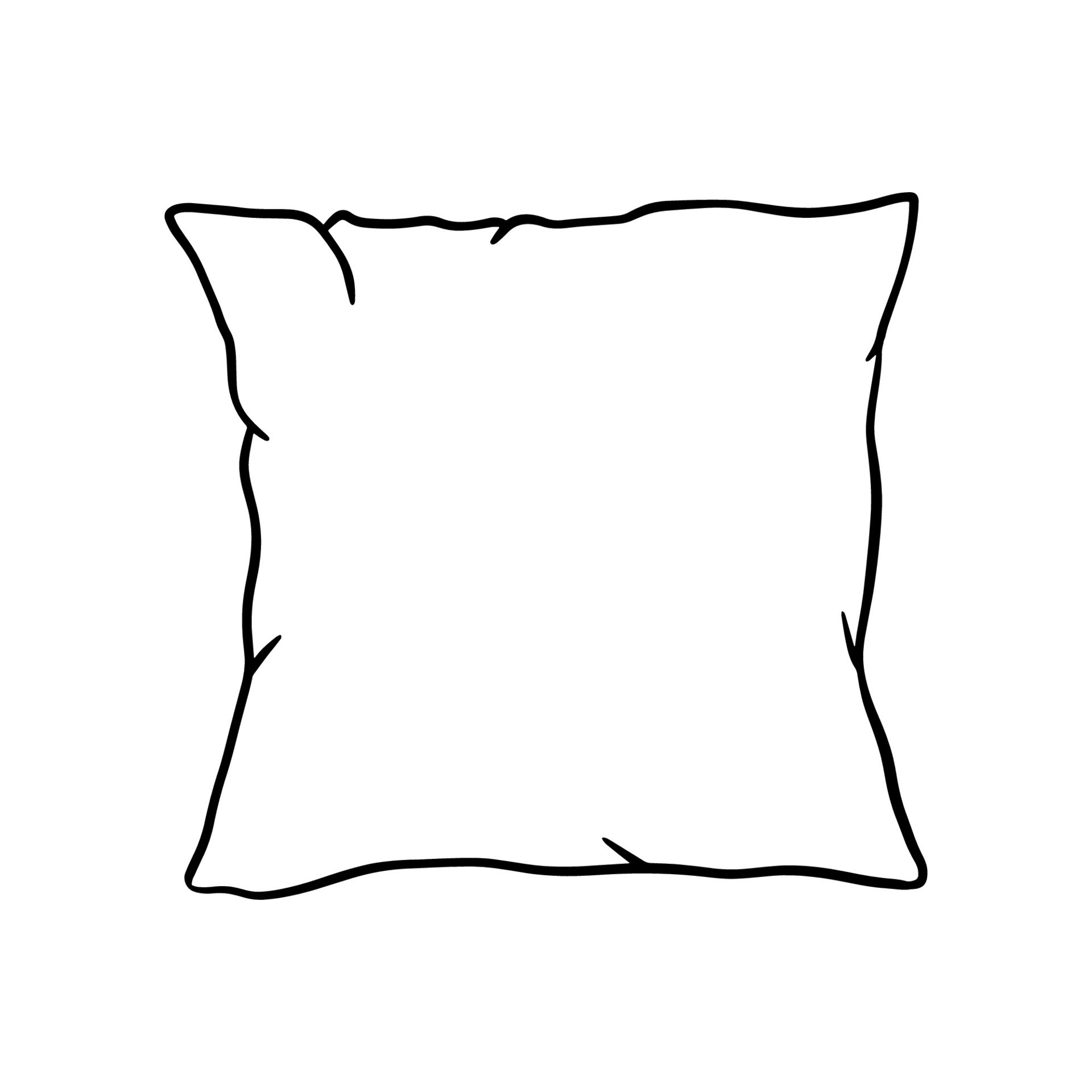 Pillow outline icon. Vector doodle sketch isolated on white background