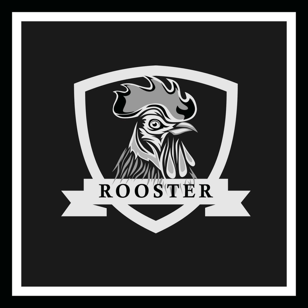 rooster head for logo brand concept vector