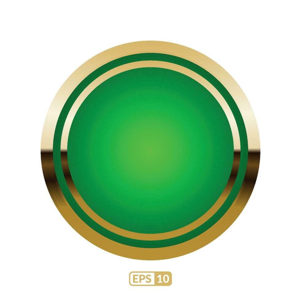 Green circle button EPS10. vector