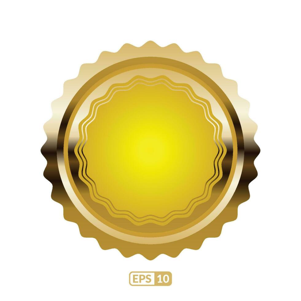 lujo dorado Insignia y etiqueta. oro sello vector