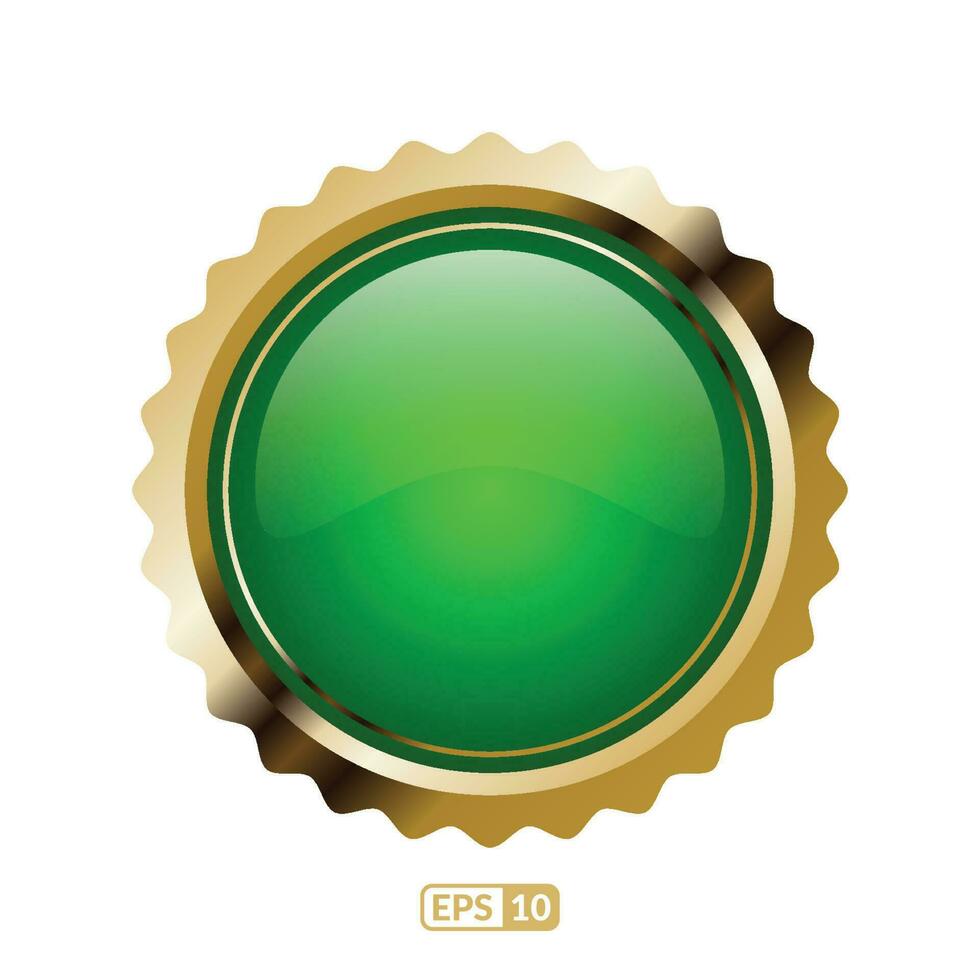 Green bottle cap vector. Luxury green badge. vector