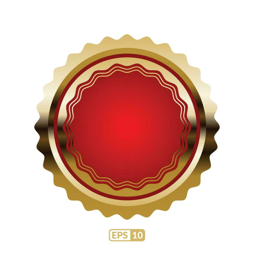 Golden label vector. Luxury red badge and label. vector