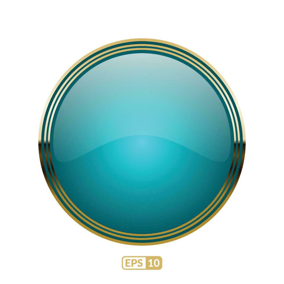 Luxury sky blue glossy button. vector