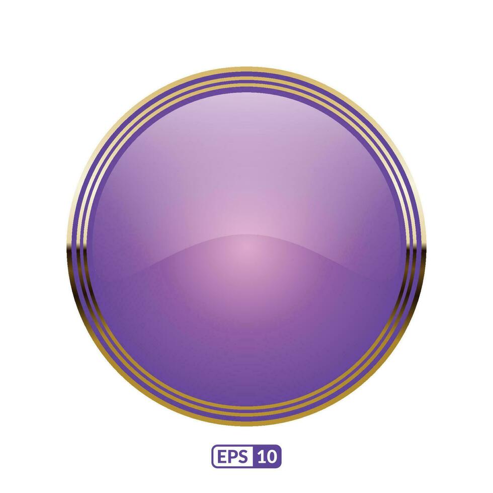 Luxury violet glossy button vector