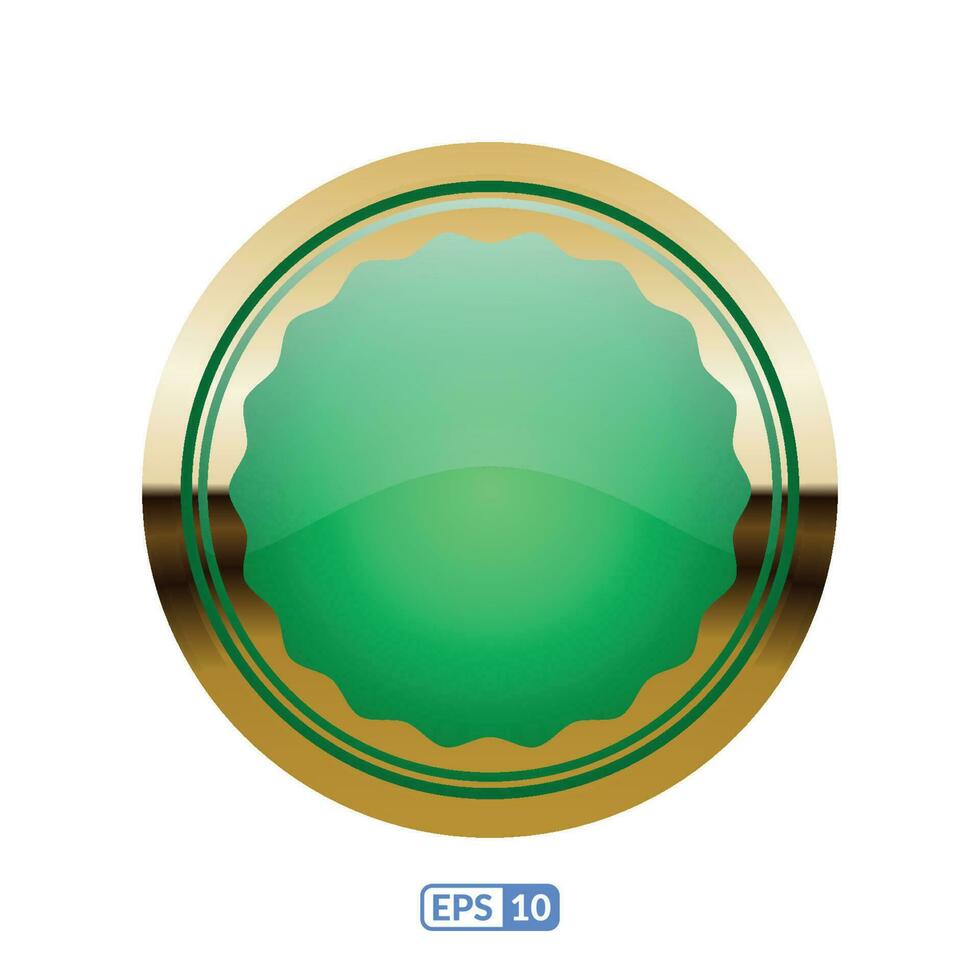 jade verde circulo lustroso botón. vector
