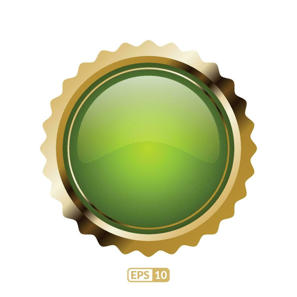 Luxury lime green circle badge EPS10. vector