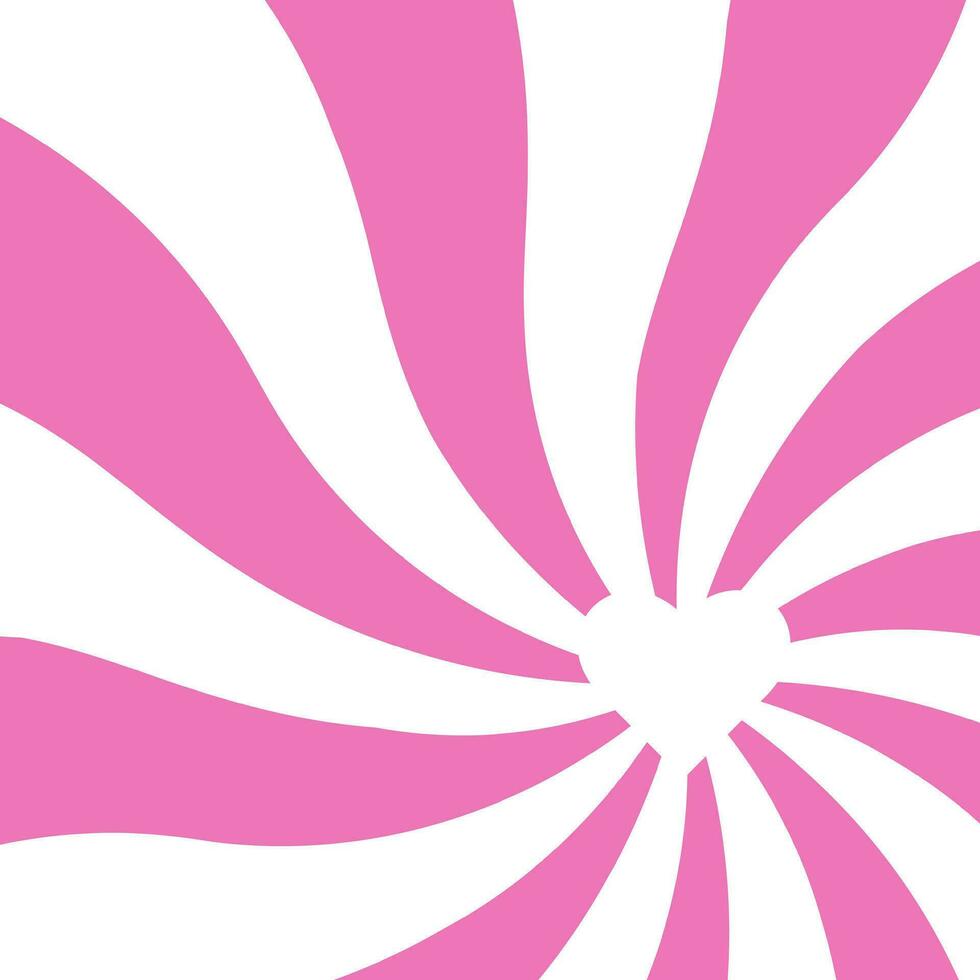 rosado arremolinándose modelo antecedentes. vórtice Starburst espiral giro cuadrado con blanco corazón. hélice rotación rayos convergente escalable rayas. vector ilustración