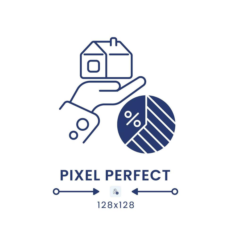 Estate Tax black solid desktop icon. Property legacy charge. Wealth transfer fee. Pixel perfect 128x128, outline 2px. Silhouette symbol on white space. Glyph pictogram. Isolated vector image