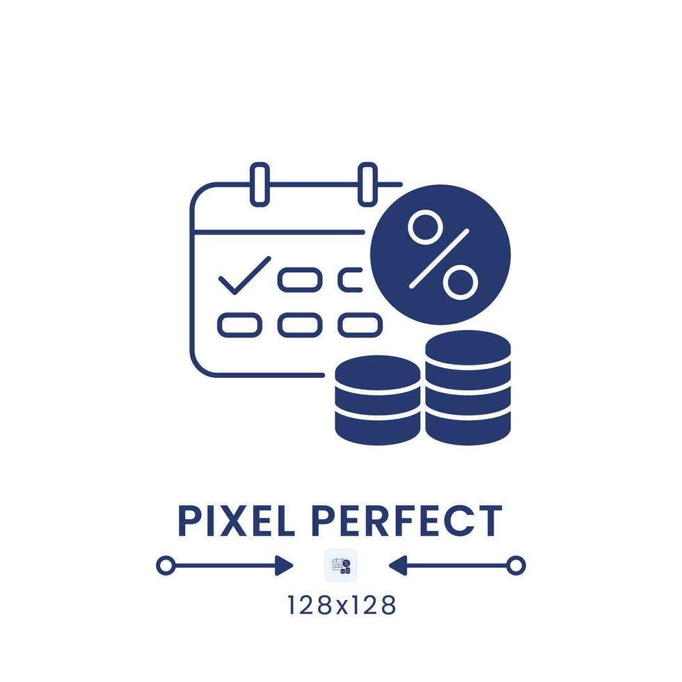 Tax Credits black solid desktop icon. Earned income. Financial benefit. Stimulus program. Pixel perfect 128x128, outline 2px. Silhouette symbol on white space. Glyph pictogram. Isolated vector image