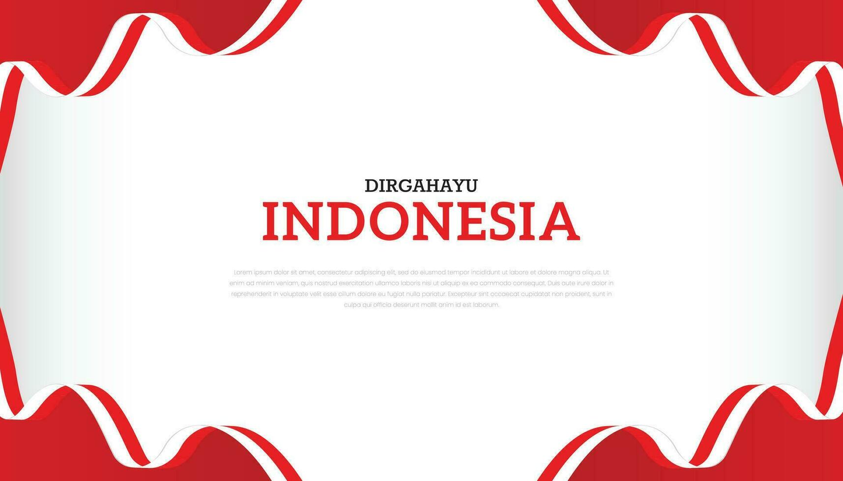 August 17th Indonesia Independence Day Background Template, template design with red and white Indonesian flag waving. vector