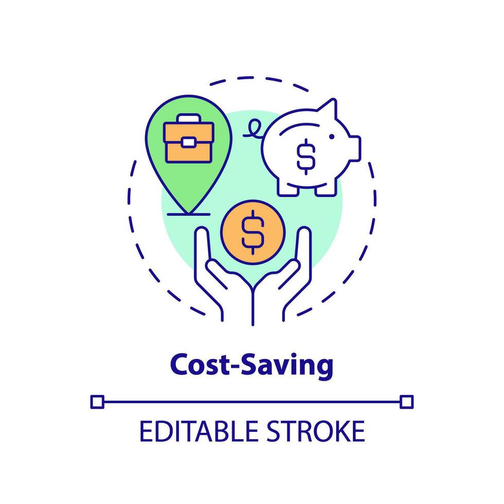 Cost saving concept icon. Living expenses. Budget friendly. Personal