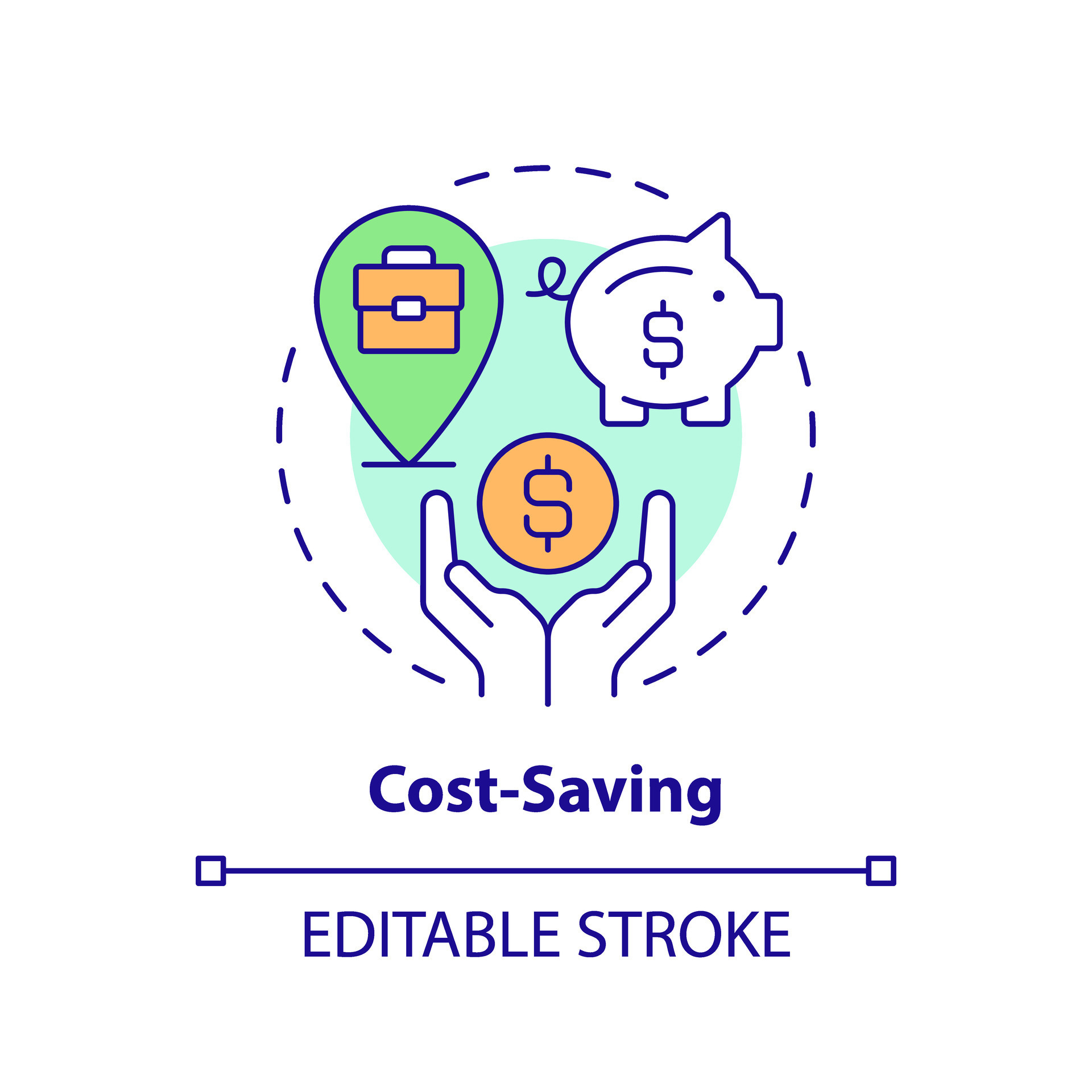 Cost saving concept icon. Living expenses. Budget friendly. Personal