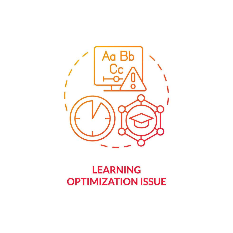 Thin line gradient icon representing learning optimization issue, isolated vector illustration, AI in education.
