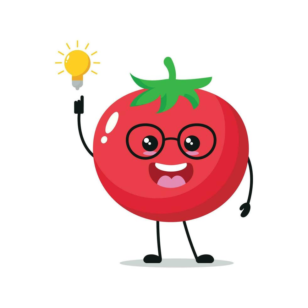Single Tomato Eureka Moment Inspiration Vector Illustration