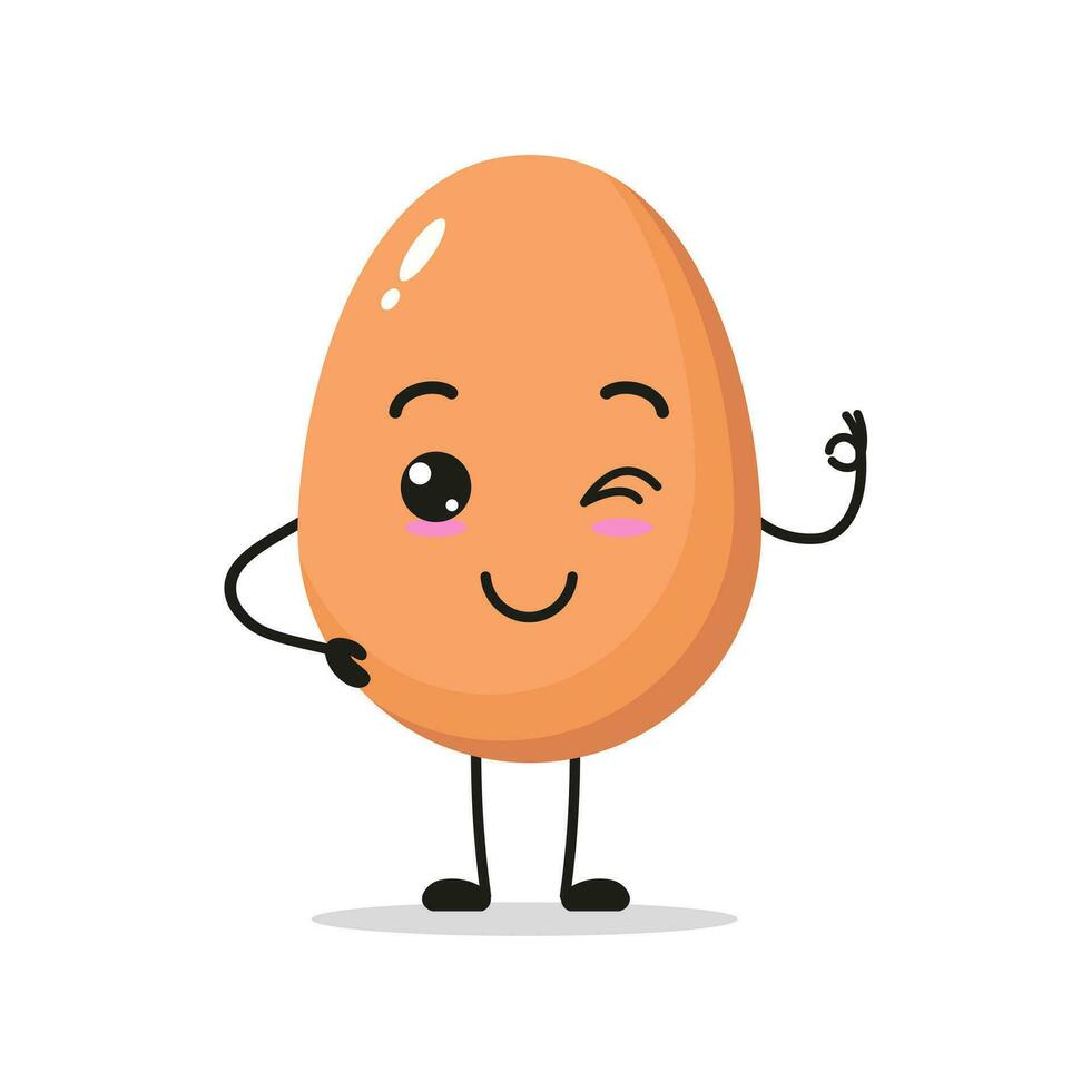 egg say ok with hand vector illustration. Egg Accepted and agree. Feeling Good And All Well.